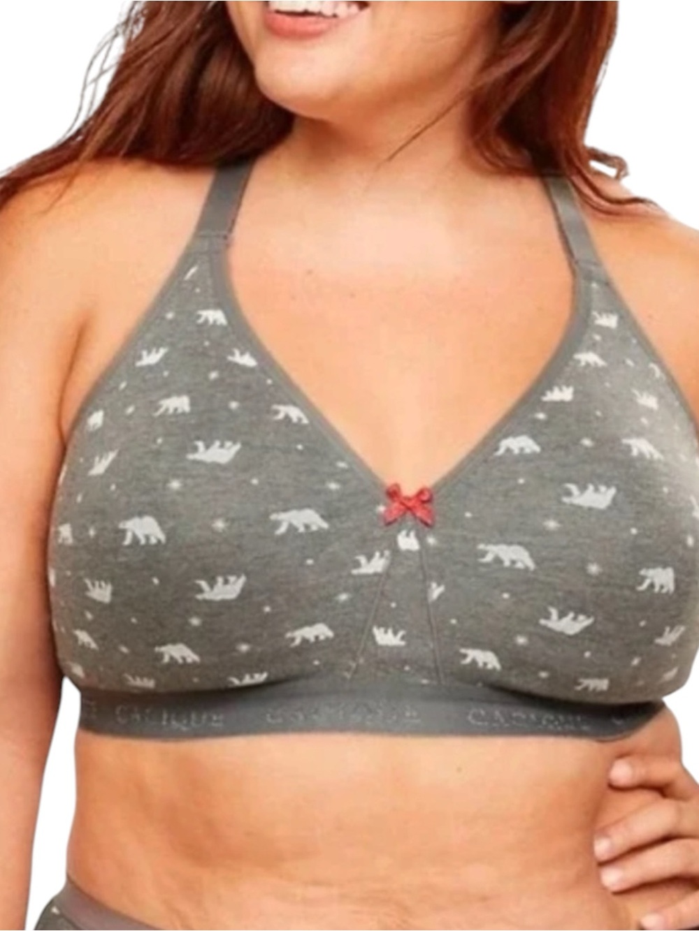 CACIQUE 2-Pack Unlined Full Coverage Bra in Black & Gray Polar Print Size 46C
